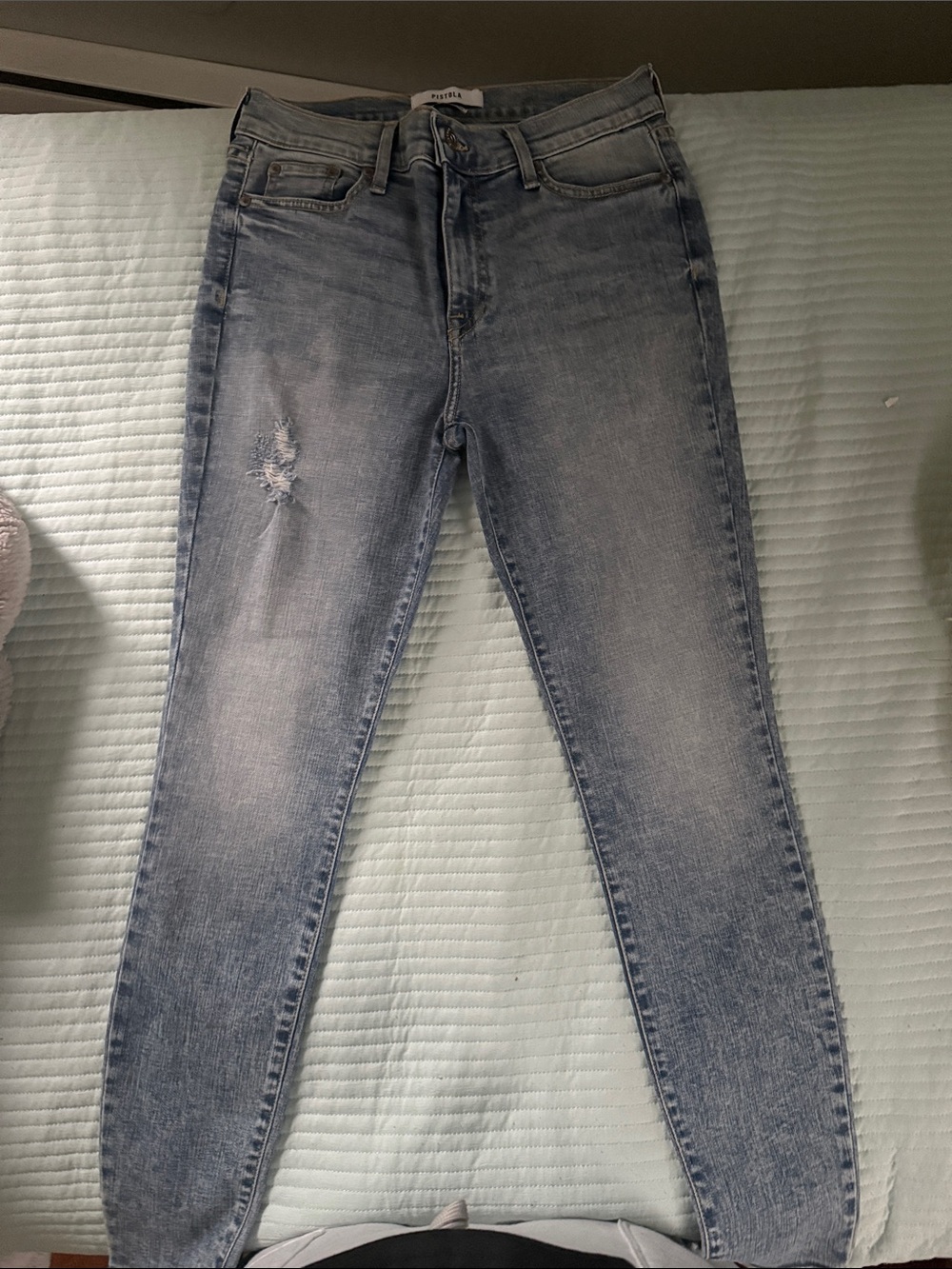 Pistola Mid-Rise Distressed Skinny Jeans Acid Wash P8650CSO-AYS